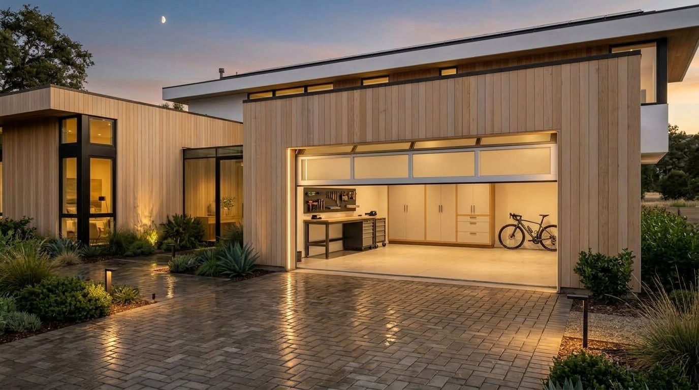 Nora Graham Garage Door Rapid Service Garage Door Gliding Open Revealing Warm Illuminated Interior